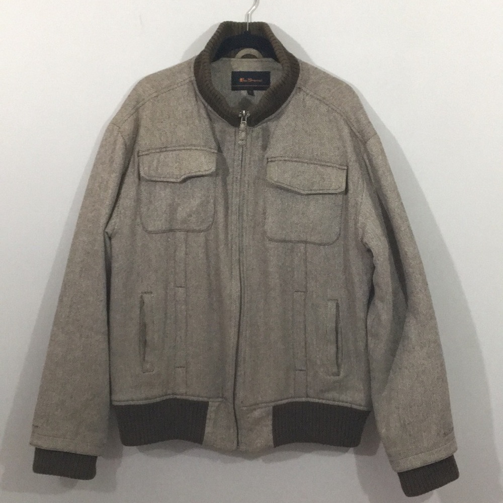 Ben Sherman Wool Blend Bomber Jacket